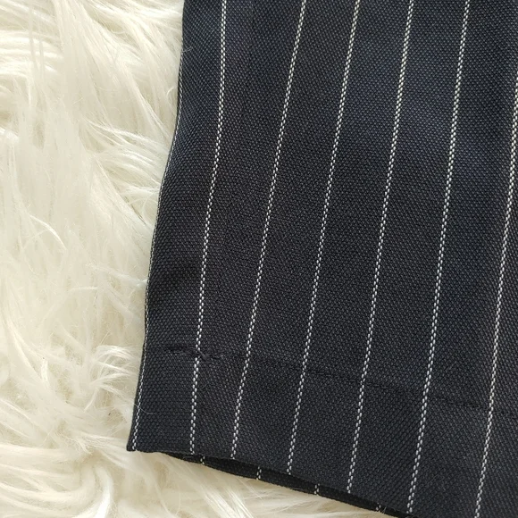 🌿 Eileen Fisher Indigo wide leg cropped pant navy pinstripe size XL - Picture 7 of 8